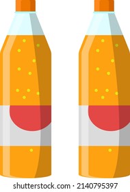 Orange soda, illustration, vector on a white background.