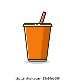 Orange Soft drink Vector Illustration Flat Design For Your Restaurant