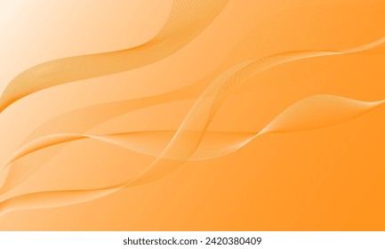 orange soft lines wave curves on gradient abstract background