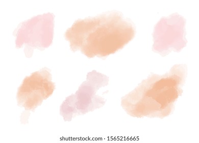  orange and soft pink watercolor splotch. Beautiful watercolor backgrounds Vector