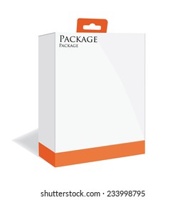 Orange software box, software package, product box, vector, isolated on white