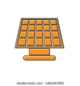 Orange Solar energy panel icon isolated on white background. Vector Illustration