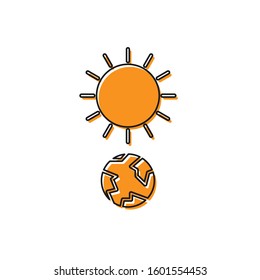 Orange Solstice icon isolated on white background.  Vector Illustration