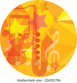 Orange song. Music Background. Vector illustration 