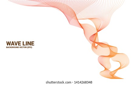 Orange Sound wave line curve on white background. Element for theme technology futuristic vector