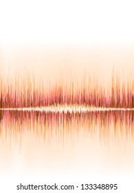 Orange sound wave on white background. + EPS8 vector file