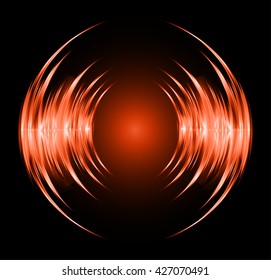 orange Sound waves oscillating