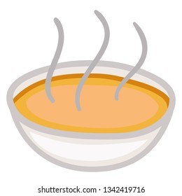 Orange Soup. Food Doodle Color Clip Art. Hand Drawn Design. Color Sketch