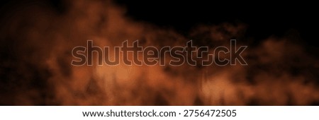 Orange space nebula with glowing stardust and shining stars. Abstract orange smoke cloud and magical fog texture for atmospheric fire overlay designs.