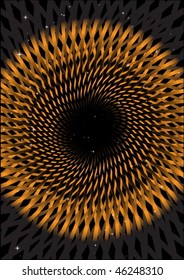 Orange space worm hole
