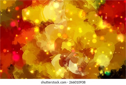 Orange with sparkle brush strokes background. Vector version