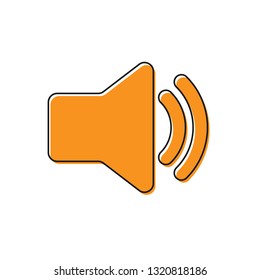 Orange Speaker Volume Icon Audio Voice Stock Vector (Royalty Free ...