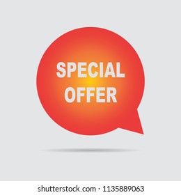 Orange Special offer speech bubble illustration vector