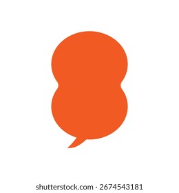 Elemento de dibujos animados de burbuja de discurso naranja