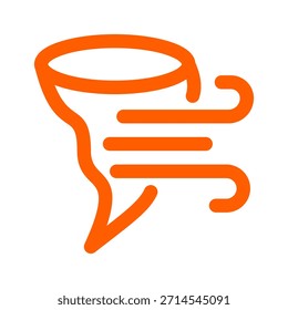 Burbuja de discurso naranja con líneas fluidas sobre fondo blanco