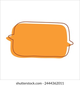 Orange Speech Bubble on White Background