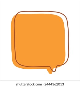 Orange Speech Bubble on White Background