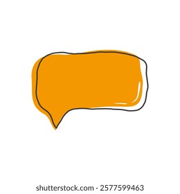 Orange Speech Bubble on White Background