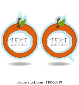 orange speech bubble and price tag vector