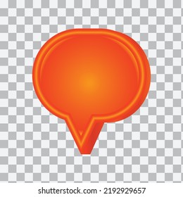 Orange speech bubble round 3d icon