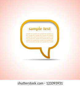 Orange speech bubble with shapes. Eps10 vector file.