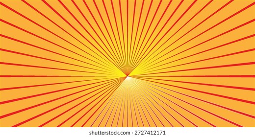 Líneas de velocidad naranjas en estilo pop art brillante. Rayas amarillas, rojas y anaranjadas que irradian desde el centro, creando una emocionante apariencia de acción de superhéroes.