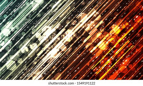 Orange Speed Technology on Circuit Microchip Background,Hi-tech Digital and Internet Concept design,Free Space For text in put,Vector illustration.