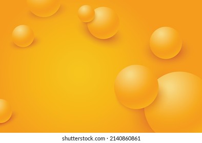 Orange sphere or 3d ball. Round geometric figure.