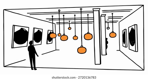 Orange Sphere Modern Art Installation