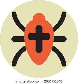 Orange spider, illustration, vector on a white background.