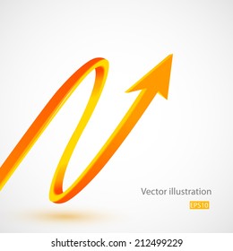 Orange spiral arrow, easy editable