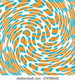 Orange spiral background . Vector abstract vortex.