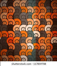 orange spiral pattern seamless