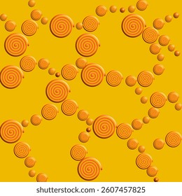 Orange spiral tool that is connected like a vine.