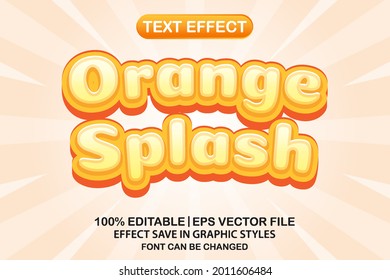 Orange Splash 3d Editable Text Effect