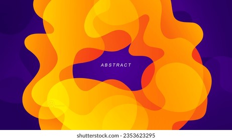 Salto naranja. Fondo abstracto con formas curvadas. Colores de gradiente naranja brillante para el diseño gráfico creativo. Ilustración vectorial.