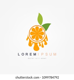Orange and splash juice on a white background