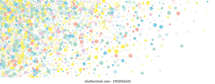 Orange Splash Top Panoramic White Background. Happy Circle Banner. Fun Round Wallpaper. Color Shine FallingFestive Postcard.