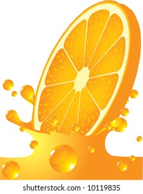 Orange splash. Vector.