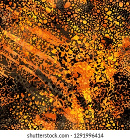 Orange splatter seamless texture. Abstract vector background for web page, banners backdrop, fabric, home decor, wrapping