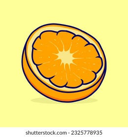 ORANGE SPLIT CARTOON ILLUSTRATION GOOD FOR JUICE BRANDING