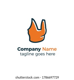orange sport bra logo design icon vector illustration simple line