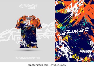 Orange sports jersey and purple background design vector. Sports design for football, racing, gaming jersey. Vector design.