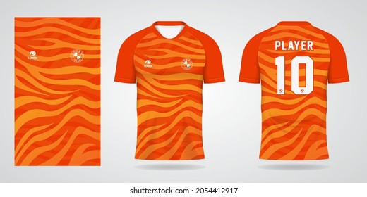 plantilla de jersey deportivo naranja para diseño de camiseta uniforme de fútbol