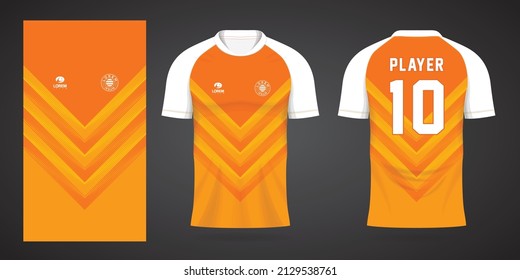 orange sports shirt jersey design template