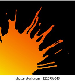 
Orange spot on a dark background. Orange juice. Blot.