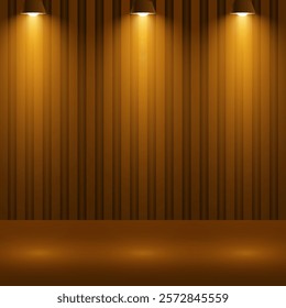 Orange Spotlight Background With Dark Background. Beauty product and Fashion Product Light. Space for selling products on the website. Empty room with spotlight effect.