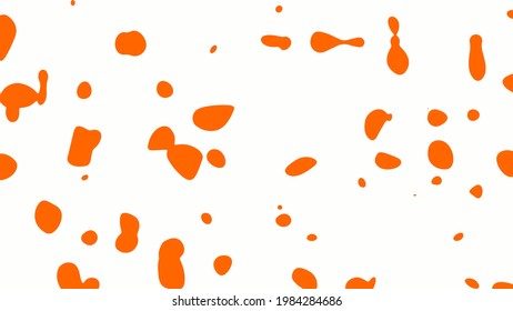 Manchas naranjas sobre un fondo blanco, fondo grueso.
