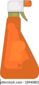 Orange spray bottle, illustration, vector on white background
