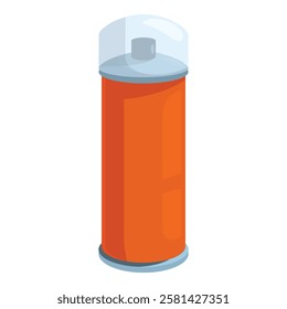 Orange spray paint can standing upright, depicting concepts of street art and graffiti